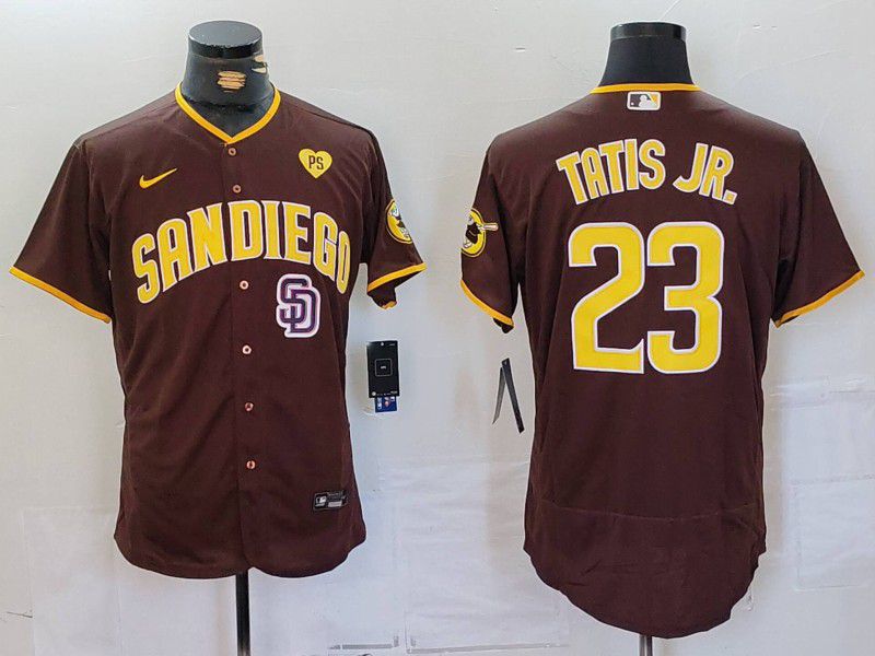 Men San Diego Padres #23 Tatis JR Brown Elite 2024 Nike MLB Jersey style 3